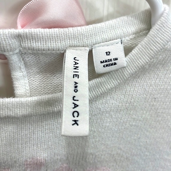 Janie and Jack “Petite Ballet” sweater is both warm and delicate w/ pink ribbon - Picture 3 of 4
